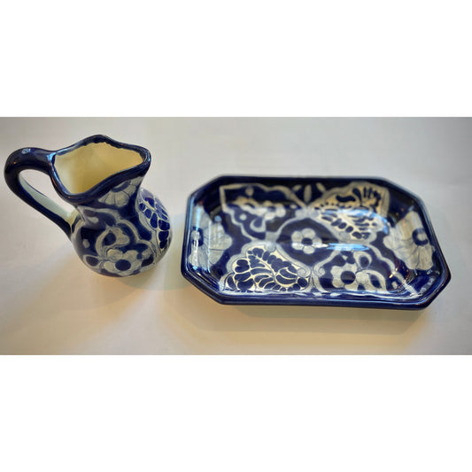 Milch & Kekse Talavera-Keramik Set: Exquisite, handgefertigte Kunsthandwerks-Eleganz